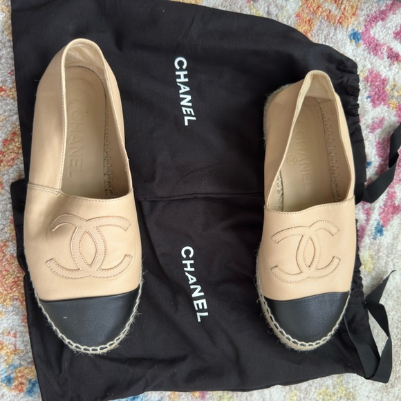 Chanel espadrilles beige & black size 35 (fits 6) - Picture 3 of 7